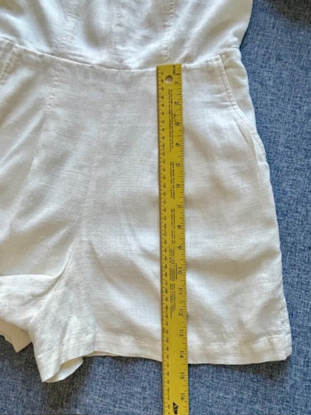 Express Linen Romper White Small - Picture 5 of 10